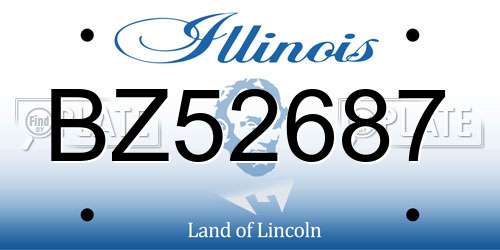 BZ52687 Illinois License Plate