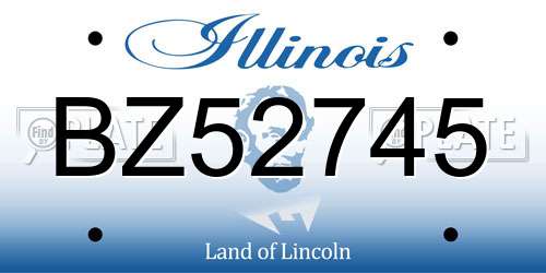 BZ52745 Illinois License Plate