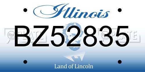 BZ52835 Illinois License Plate