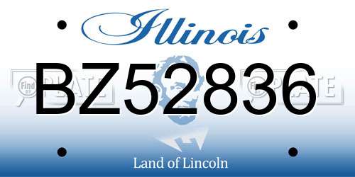 BZ52836 Illinois License Plate