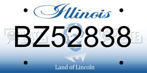BZ52838 Illinois License Plate