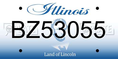 BZ53055 Illinois License Plate