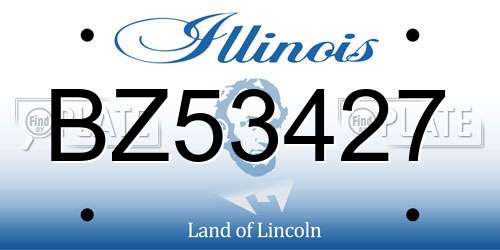 BZ53427 Illinois License Plate