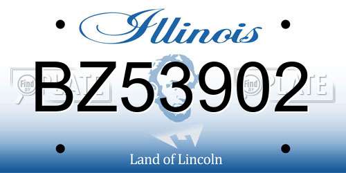 BZ53902 Illinois License Plate