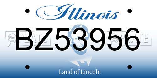 BZ53956 Illinois License Plate
