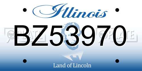 BZ53970 Illinois License Plate