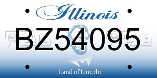 BZ54095 Illinois License Plate