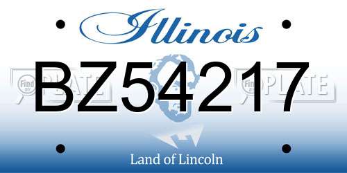 BZ54217 Illinois License Plate