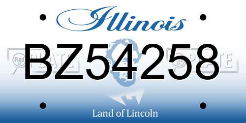 BZ54258 Illinois License Plate