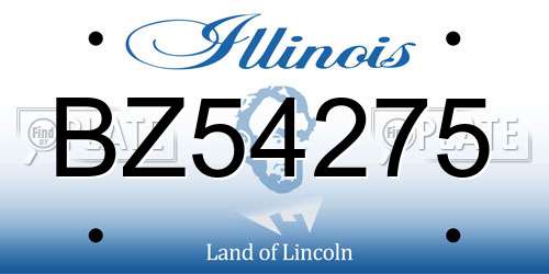 BZ54275 Illinois License Plate