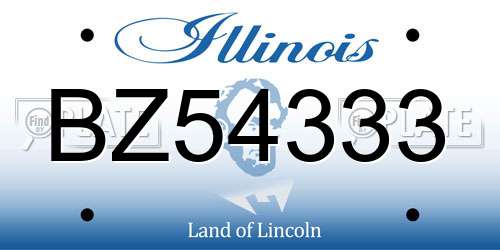 BZ54333 Illinois License Plate