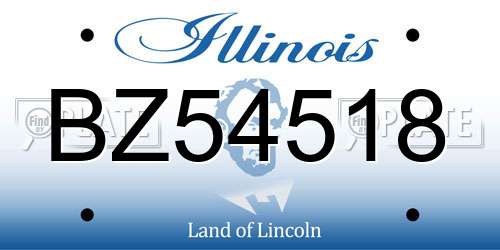 BZ54518 Illinois License Plate
