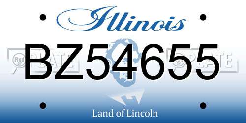 BZ54655 Illinois License Plate