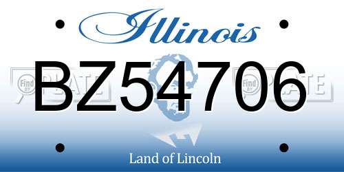 BZ54706 Illinois License Plate