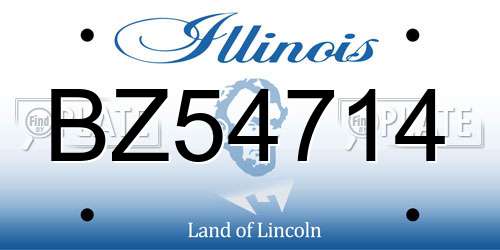 BZ54714 Illinois License Plate