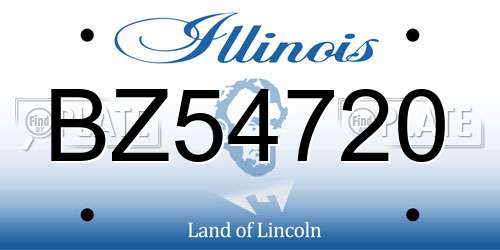 BZ54720 Illinois License Plate