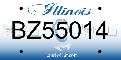BZ55014 Illinois License Plate