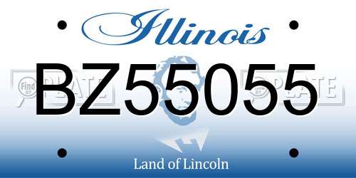 BZ55055 Illinois License Plate