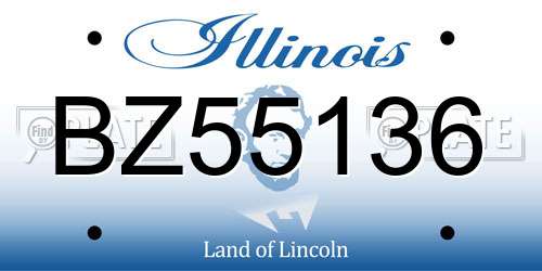 BZ55136 Illinois License Plate