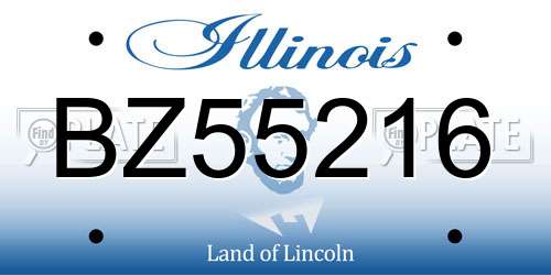 BZ55216 Illinois License Plate