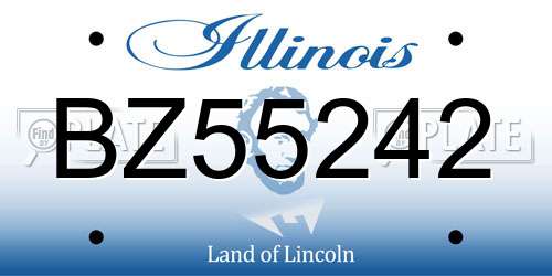 BZ55242 Illinois License Plate
