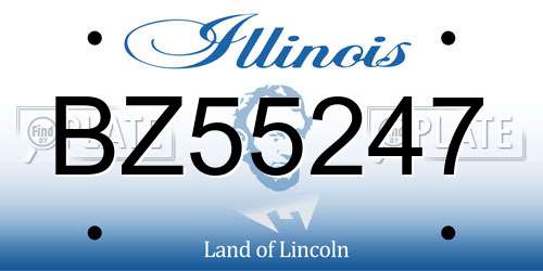 BZ55247 Illinois License Plate