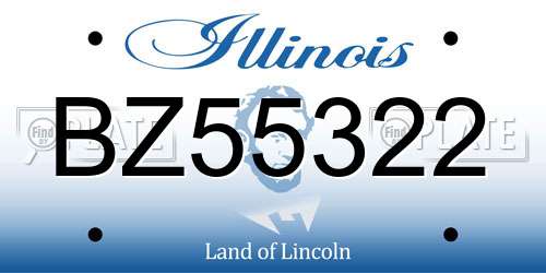 BZ55322 Illinois License Plate