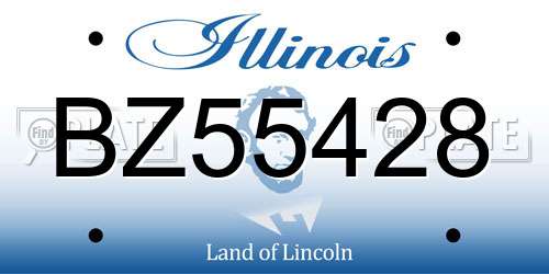 BZ55428 Illinois License Plate