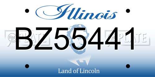 BZ55441 Illinois License Plate