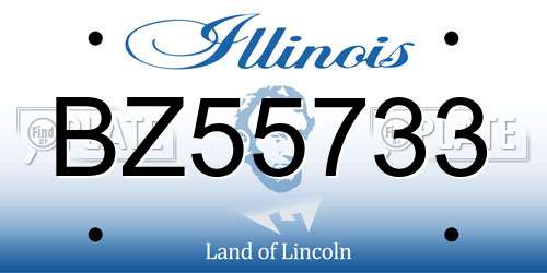 BZ55733 Illinois License Plate