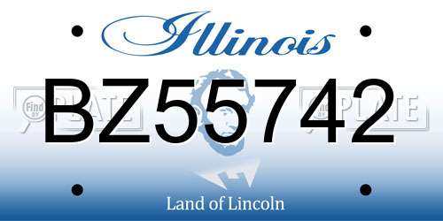 BZ55742 Illinois License Plate