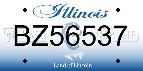 BZ56537 Illinois License Plate