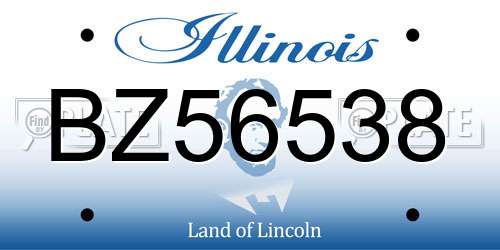 BZ56538 Illinois License Plate