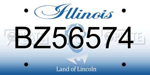 BZ56574 Illinois License Plate