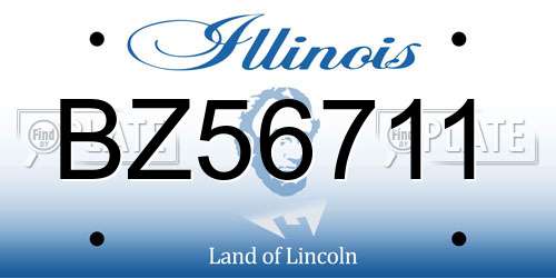 BZ56711 Illinois License Plate