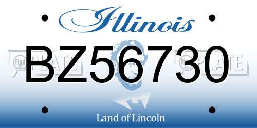 BZ56730 Illinois License Plate