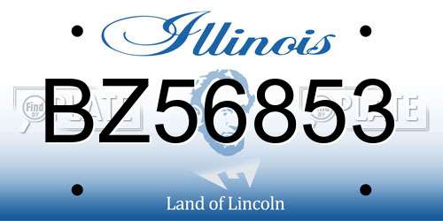 BZ56853 Illinois License Plate