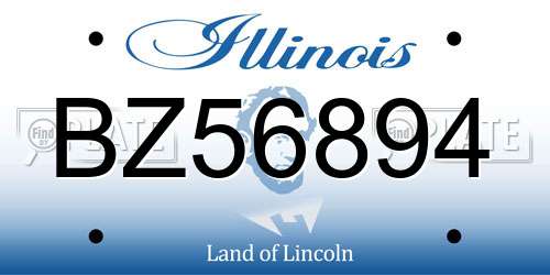 BZ56894 Illinois License Plate