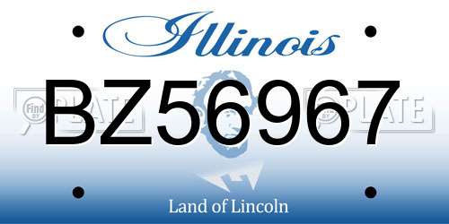 BZ56967 Illinois License Plate