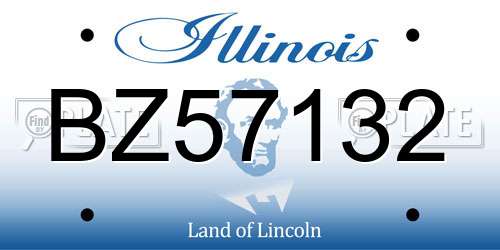 BZ57132 Illinois License Plate
