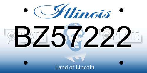 BZ57222 Illinois License Plate