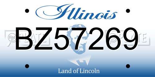 BZ57269 Illinois License Plate