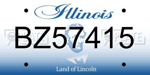 BZ57415 Illinois License Plate