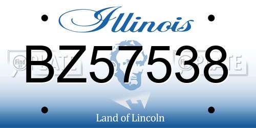 BZ57538 Illinois License Plate
