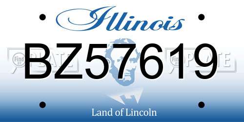 BZ57619 Illinois License Plate