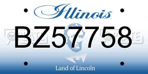 BZ57758 Illinois License Plate