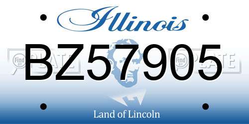 BZ57905 Illinois License Plate