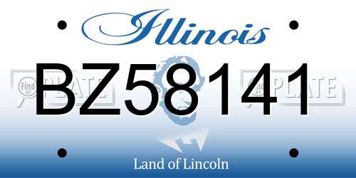 BZ58141 Illinois License Plate