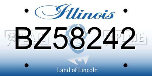 BZ58242 Illinois License Plate