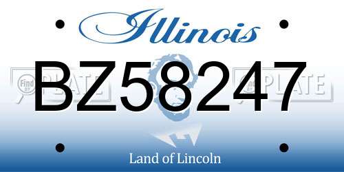 BZ58247 Illinois License Plate